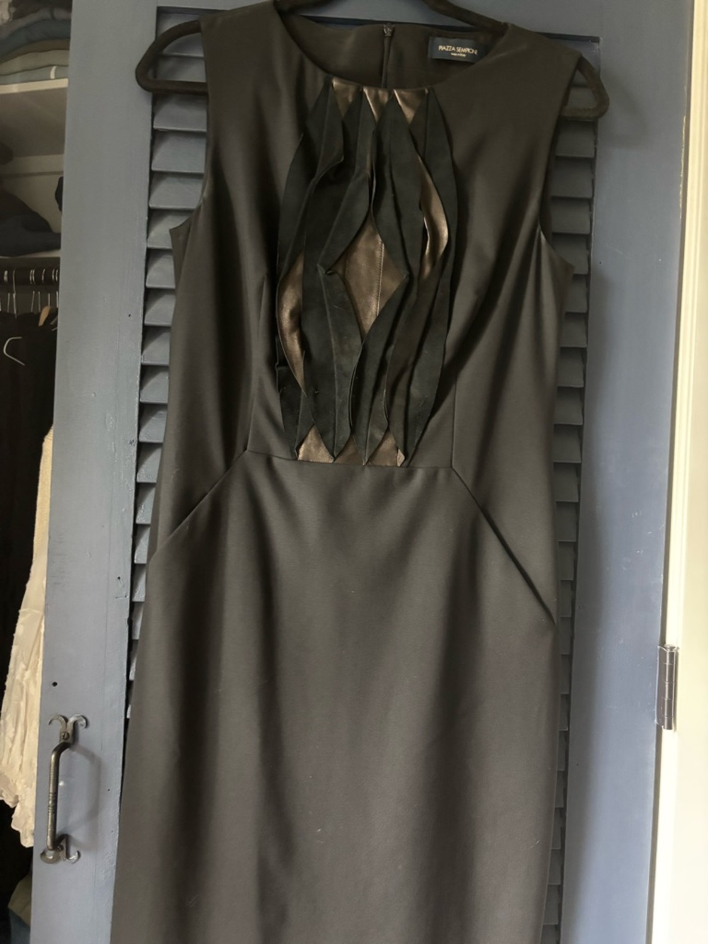 Piazza Sempione Black Midi Dress with Sculpted Front Panels